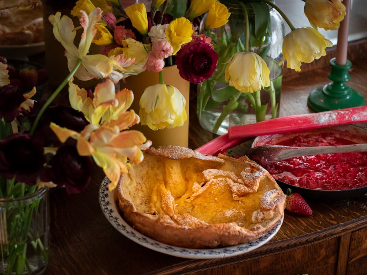 flowers and home baked goods and homemade jam